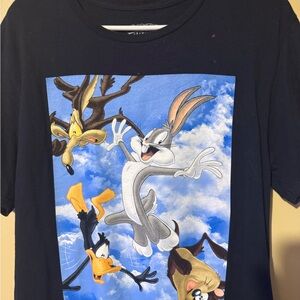 Warner Bros Black Looney Tunes Short Sleeve Tee